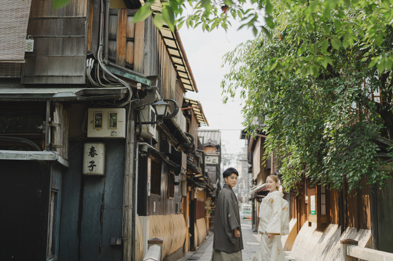 祇園の景観と一緒に