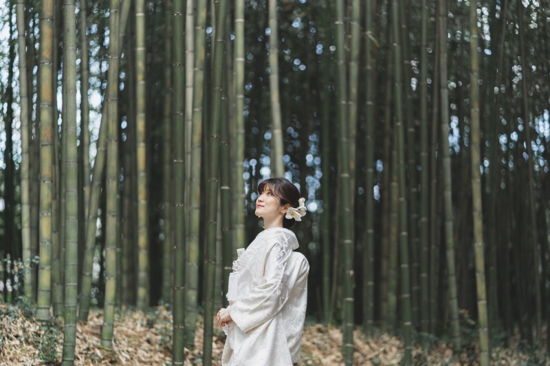 竹林での撮影も