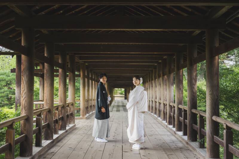 青紅葉と通天橋