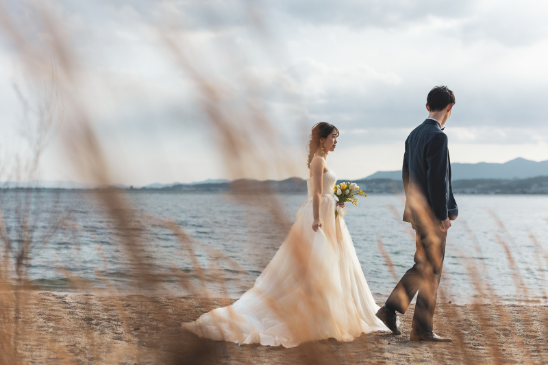 ススキと琵琶湖