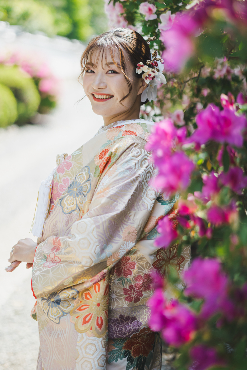 道中でご新婦様のソロショット