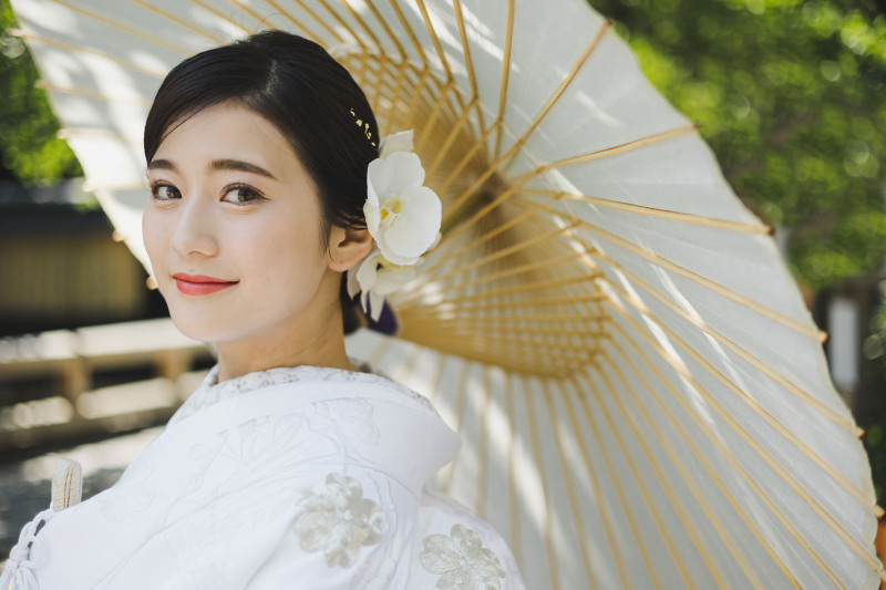 花嫁の振り向きショット