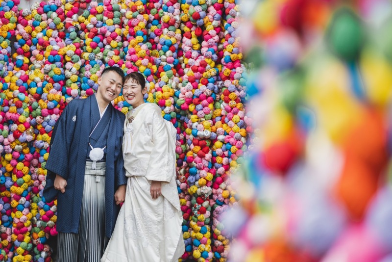 カラフルな庚申堂での撮影も