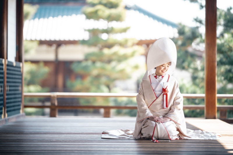 白無垢と綿帽子