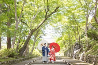 新緑映える毘沙門堂