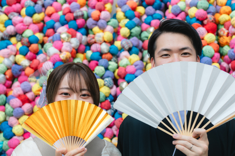 扇子を利用して