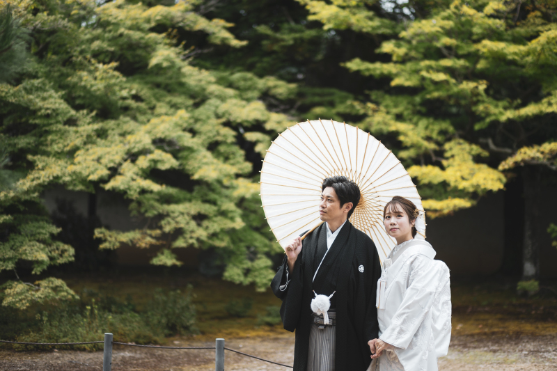 紅葉と一緒に