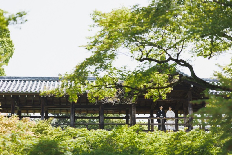 眺望のいい通天橋から