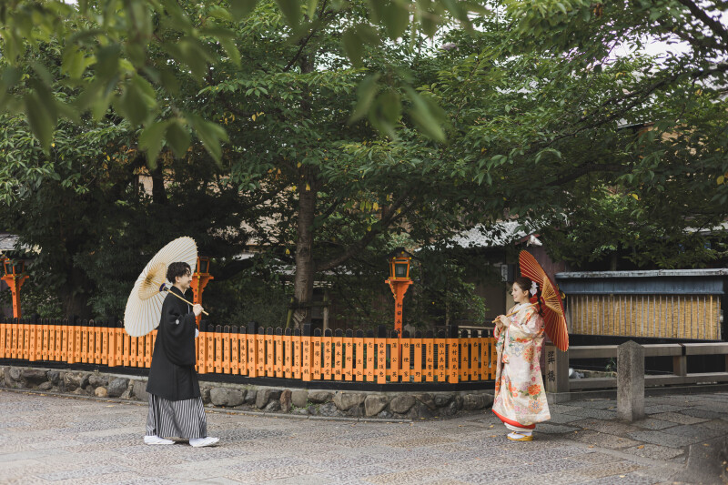 京都らしい街並みで