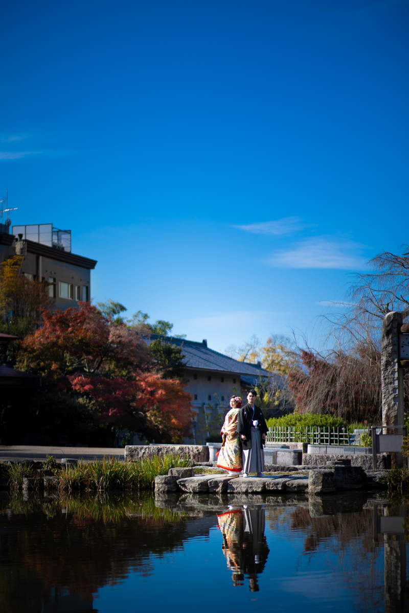 水面に写るお二人
