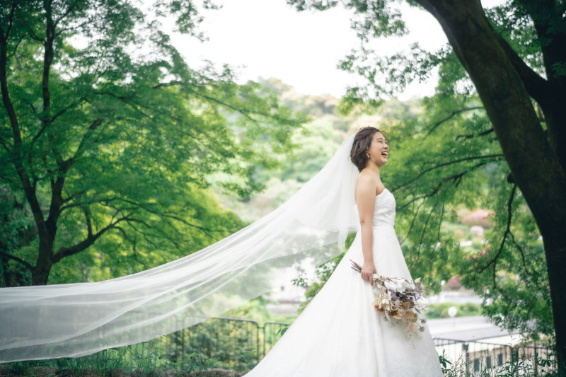 ロングベールで華やかに