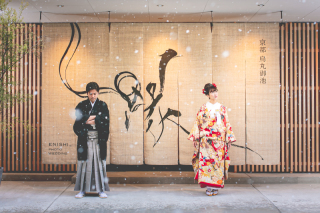 ENISHI PHOTO WEDDING_暖簾前