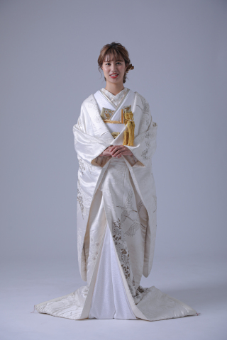 相良刺繍　金糸　三羽鶴　松枝垂れ桜 WU00152