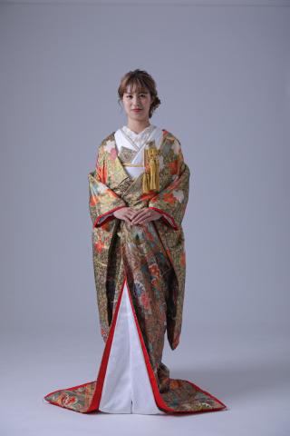 鳳凰格子　紅葉柄　IU03541