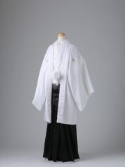 白紋付×黒ストライプ袴