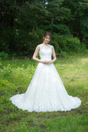 ビーズ縁取りレースフレンチ総レース_リボンなし　63006