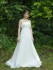 胸元ギャザー　ウエストビジュー　55968