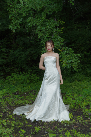 ギャザー衿　センター刺繍　11239