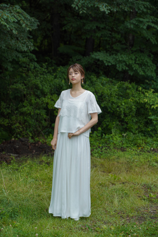 ボウタイレースブラウス2ピース　20006