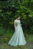 トップス斜めタック　花コサージュ　60183