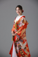 金雲取文　鶴扇熨斗目 IU00056