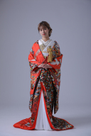 青海波花ぐるま　朱赤 IU00340