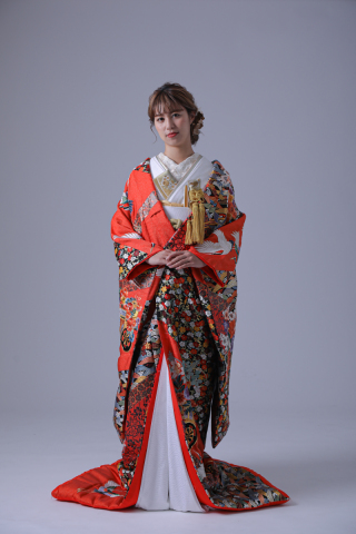 青海波花ぐるま　朱赤 IU00340