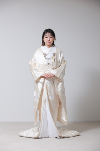 正絹　群れ鶴菊　WU00116