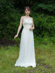 胸元レース　プリーツ　11068