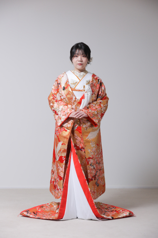 金糸桔梗　金雲取文梅　鶴　IU0336