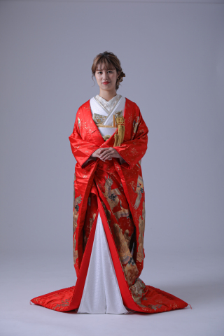 金友禅　鶴　若松　紙散らし IU00045