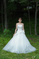 胸元サテン刺繍切替チュールスカート　WD00560