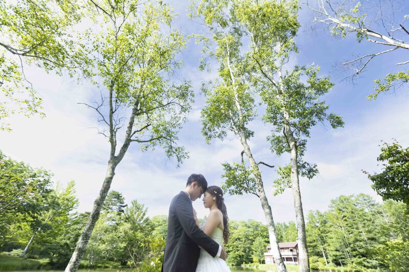 ウェディングドレスで