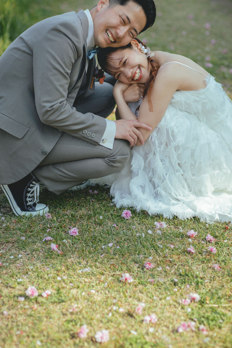 風で運ばれてきたお花がかわいい