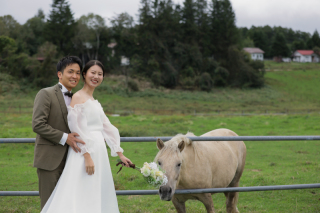 草原と森の中のウエディングフォト！【長門牧場&朝日の丘公園】