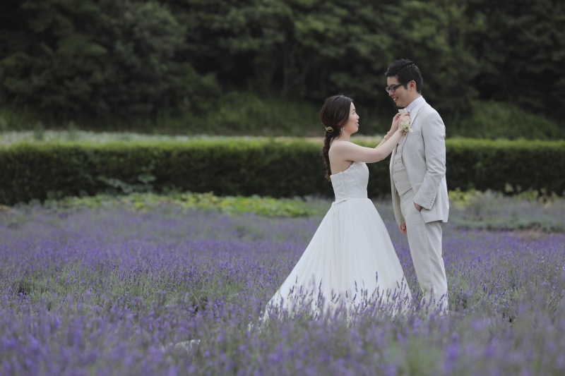 ラベンダー畑で