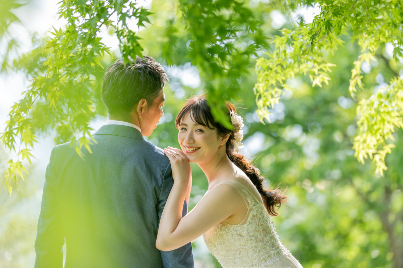 光が緑を輝かせる