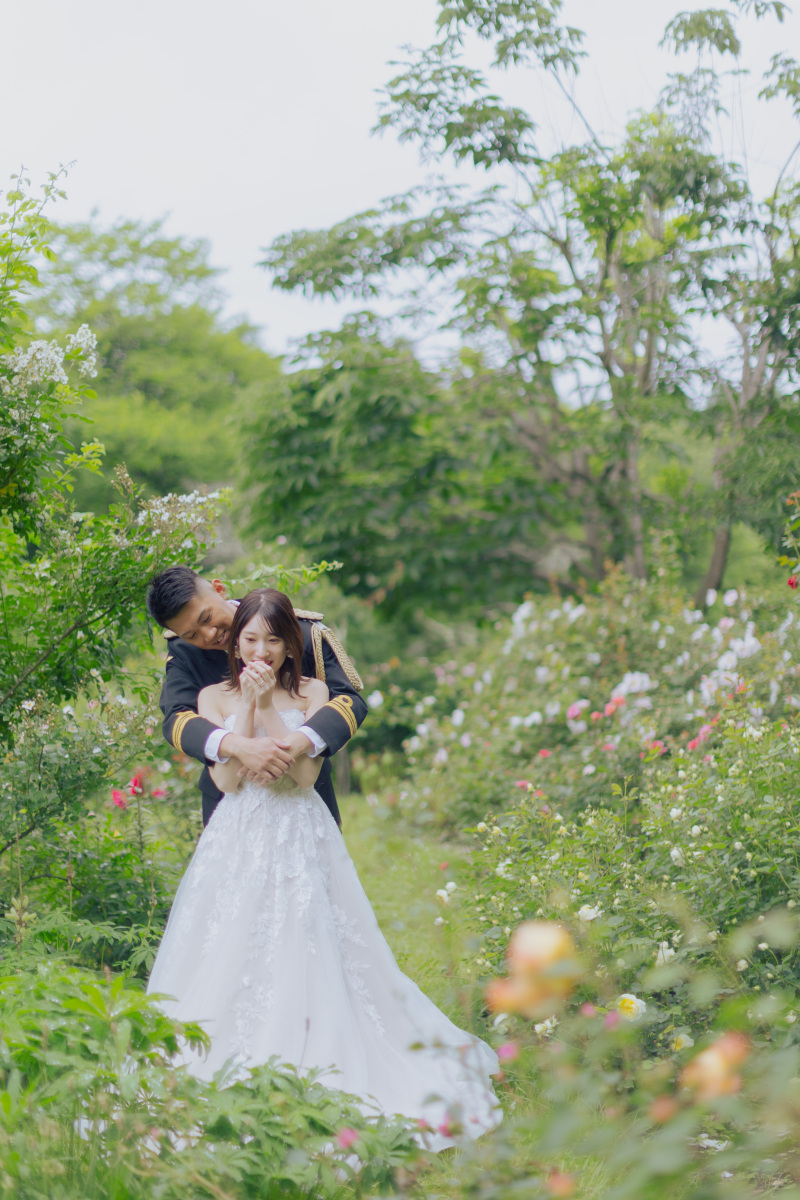 お花に囲まれて