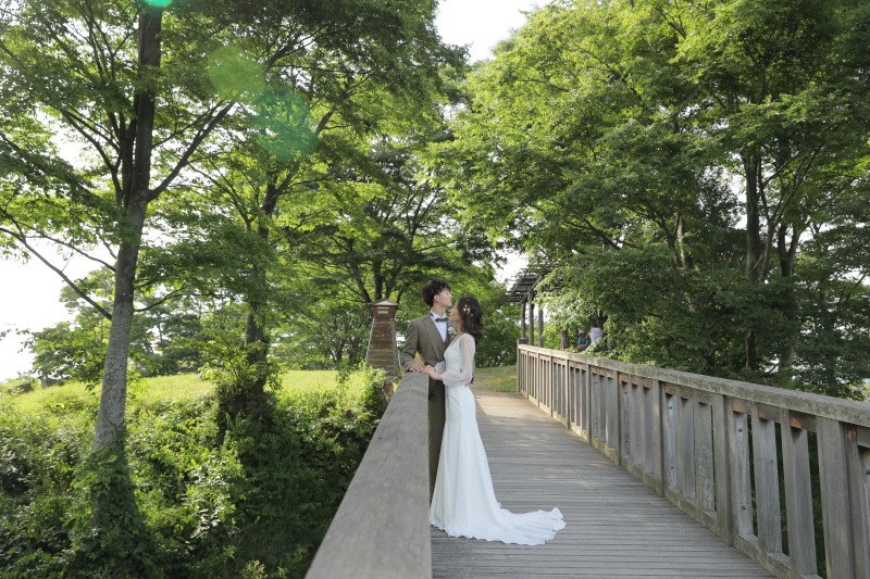 かわいい木の橋を発見。