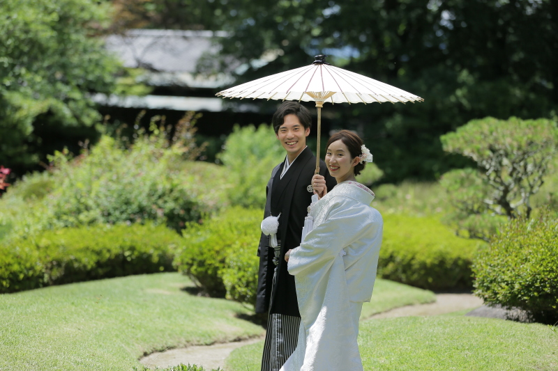 和庭園での婚礼撮影