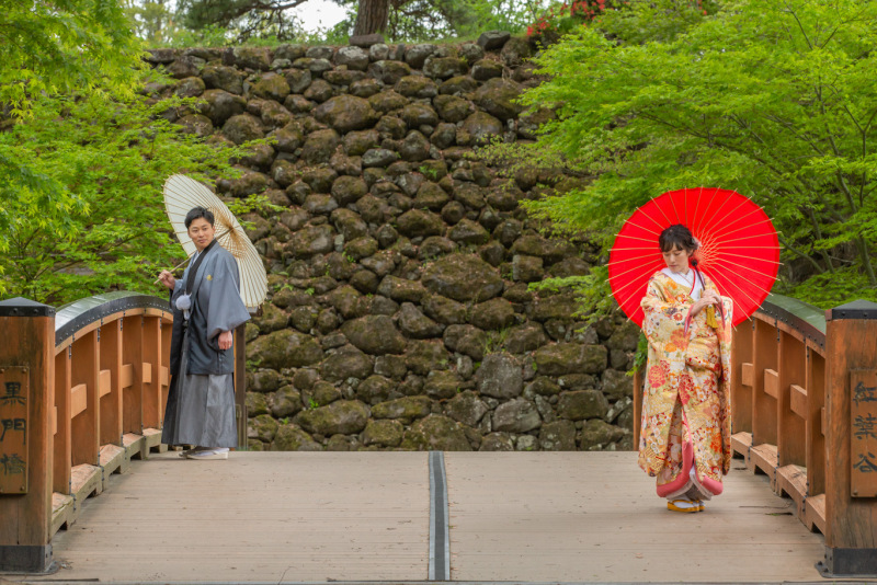 傘を持って和らしさUP