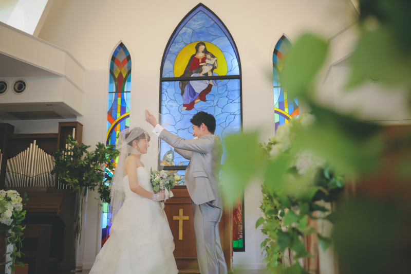 チャペルでは挙式風に♪