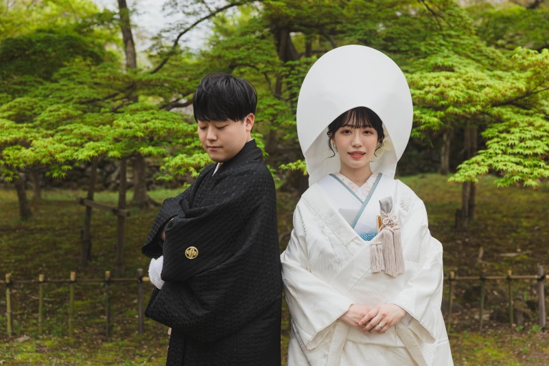 最後は綿帽子で