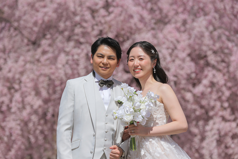 愛車+上田城の桜