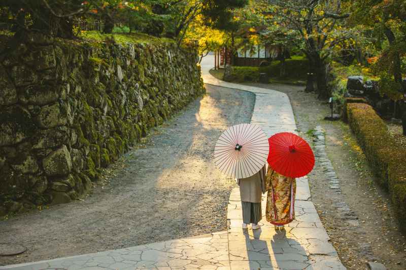 最後は和装で小諸懐古園へ！