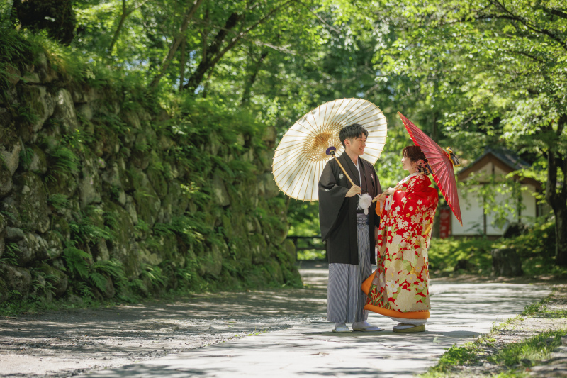 和傘も使用して