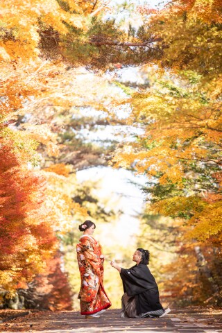 和装紅葉、小諸懐古園