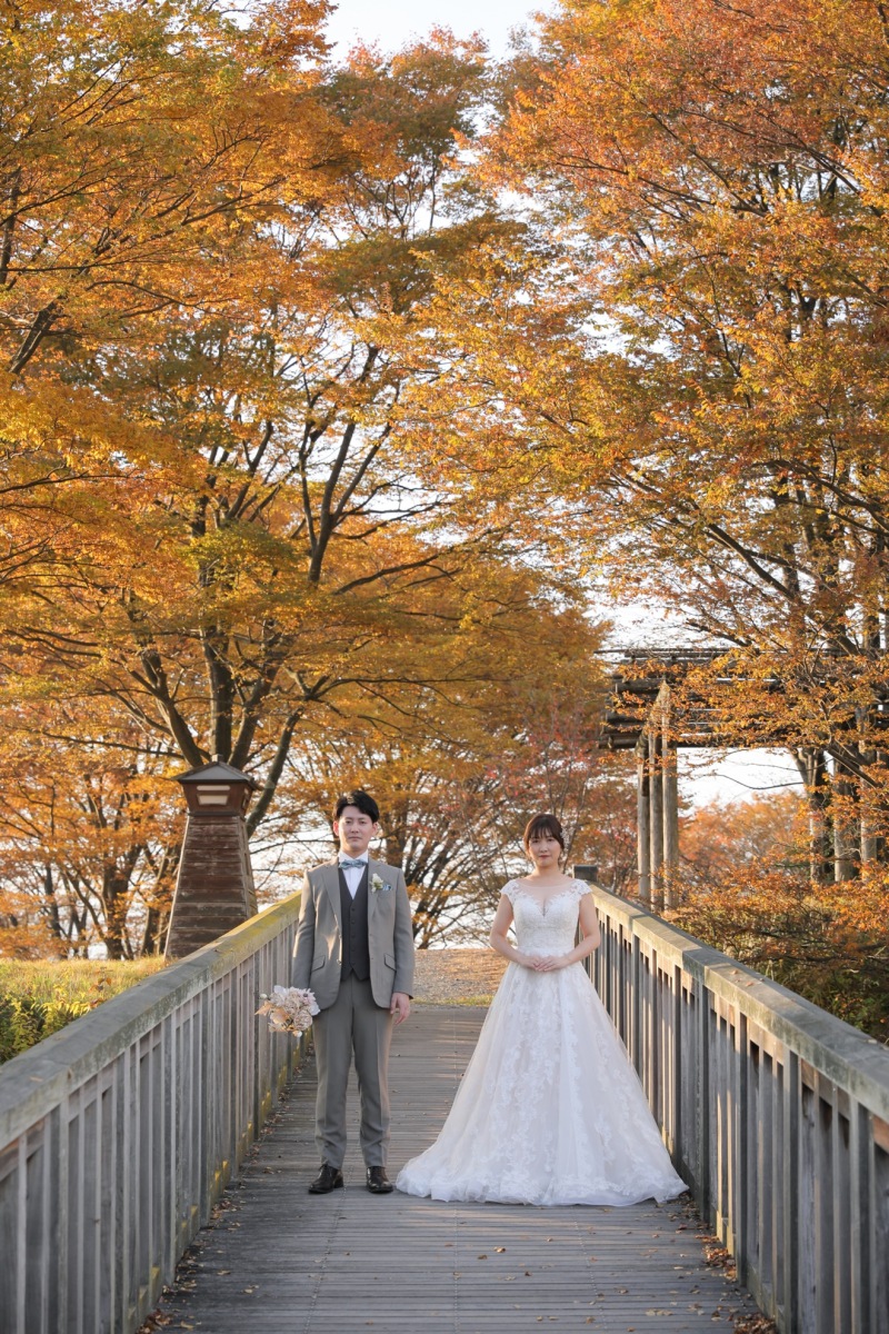 飯綱山公園で洋装撮影スタート
