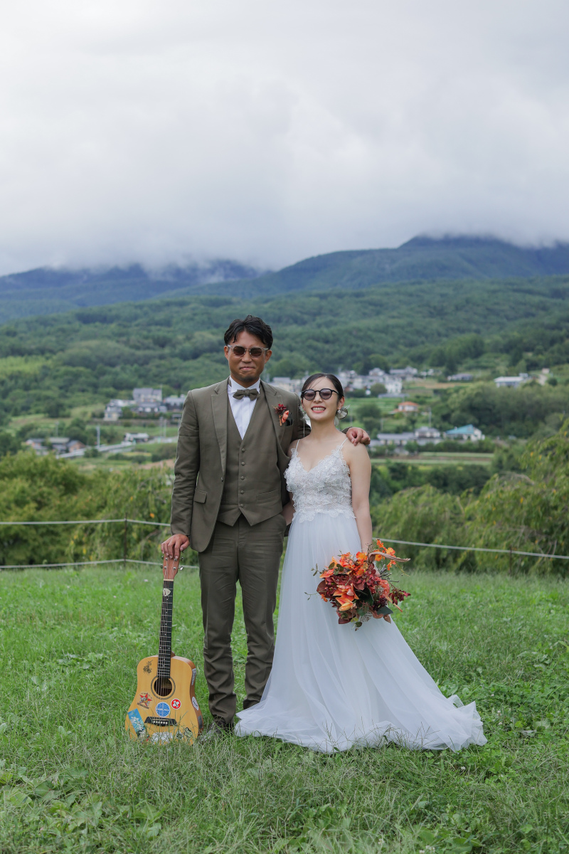【飯綱山公園】と【料亭音羽】にておふたりらしい自然なフォトを