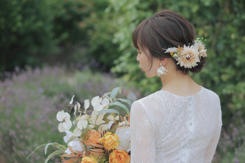 ブーケと髪飾り